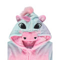 Rainbow unicorn embroidery fleece onesie